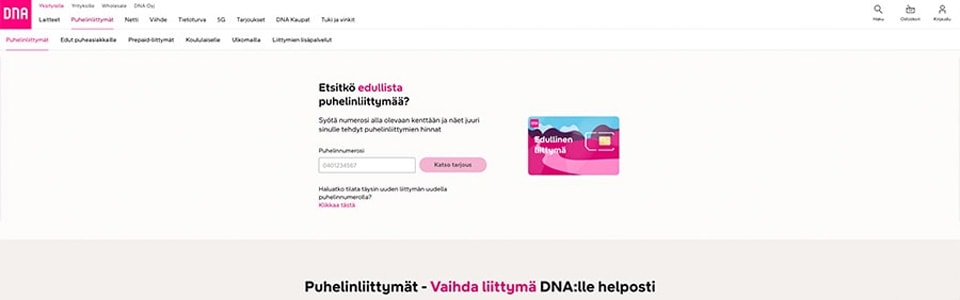 DNA liittymätarjoukset